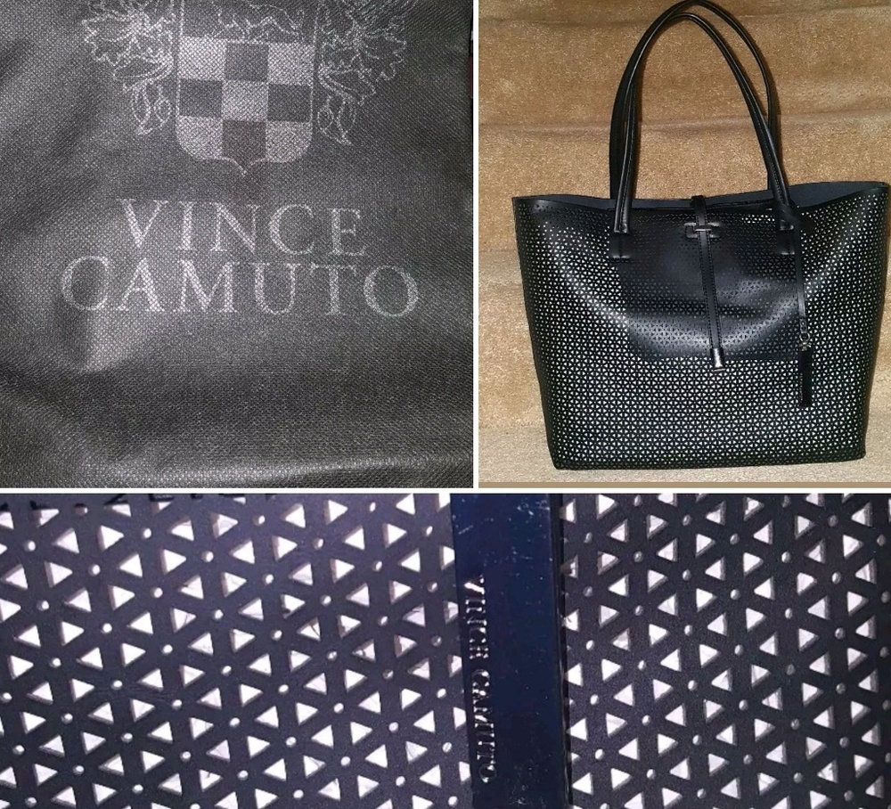 VINCE CAMUTO laser cut Leather Tote Bag